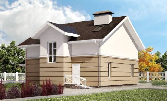 155-009-П Проект двухэтажного дома мансардой, современный коттедж из пеноблока Волхов | Проекты домов от House Expert
