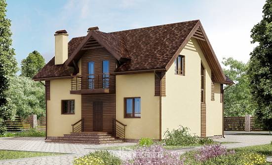 150-009-Л Проект двухэтажного дома с мансардой, компактный загородный дом из бризолита Волосово | Проекты домов от House Expert