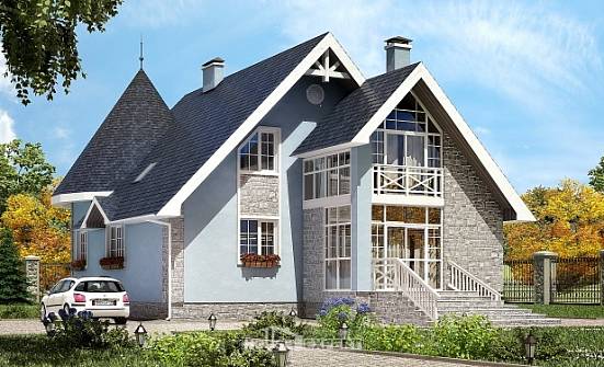 170-003-П Проект двухэтажного дома с мансардным этажом, уютный загородный дом из твинблока Шлиссельбург | Проекты домов от House Expert