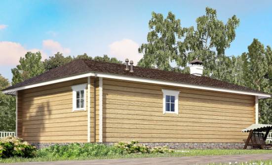 095-001-Л Проект одноэтажного дома, небольшой коттедж из дерева Кириши | Проекты домов от House Expert