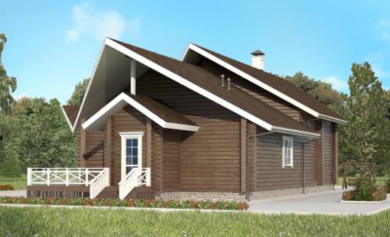 210-002-Л Проект двухэтажного дома с мансардой, уютный домик из бревен Луга | Проекты домов от House Expert