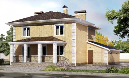 220-006-Л Проект двухэтажного дома, гараж, простой дом из бризолита Отрадное | Проекты домов от House Expert