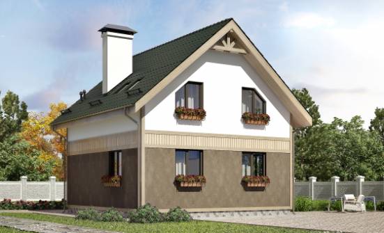 105-001-Л Проект двухэтажного дома мансардой, классический домик из керамзитобетонных блоков Сосновый Бор | Проекты домов от House Expert