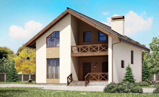 170-002-П Проект двухэтажного дома мансардой, бюджетный загородный дом из газобетона Волхов | Проекты домов от House Expert