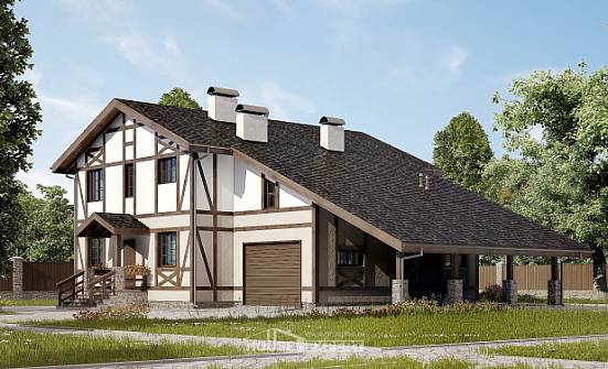 250-002-П Проект двухэтажного дома мансардой, гараж, просторный дом из кирпича Бокситогорск | Проекты домов от House Expert