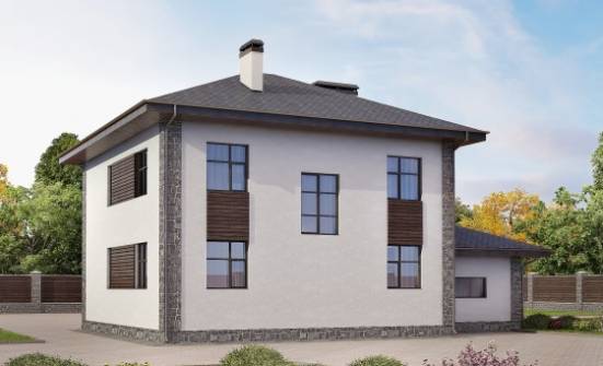 185-004-Л Проект двухэтажного дома и гаражом, красивый загородный дом из поризованных блоков Кингисепп | Проекты домов от House Expert