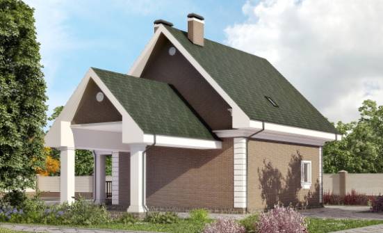 140-003-П Проект двухэтажного дома с мансардой, гараж, небольшой домик из газобетона Бокситогорск | Проекты домов от House Expert