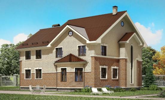 300-004-Л Проект двухэтажного дома, просторный коттедж из теплоблока Кировск | Проекты домов от House Expert