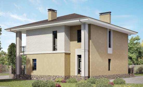 180-015-Л Проект двухэтажного дома, классический коттедж из бризолита Кингисепп | Проекты домов от House Expert