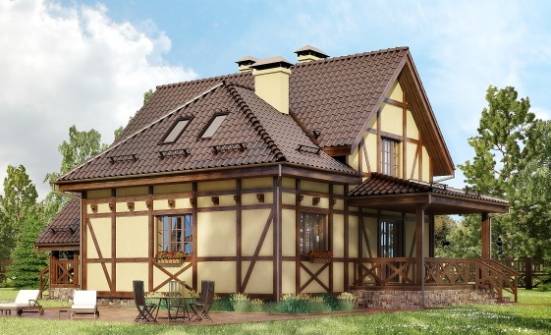 160-003-П Проект двухэтажного дома с мансардным этажом, уютный дом из арболита Бокситогорск | Проекты домов от House Expert