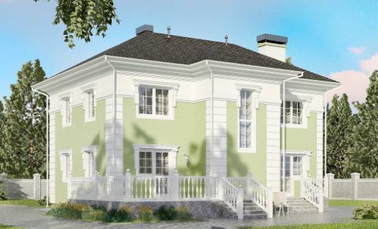 155-005-П Проект двухэтажного дома, классический коттедж из газобетона Кировск | Проекты домов от House Expert