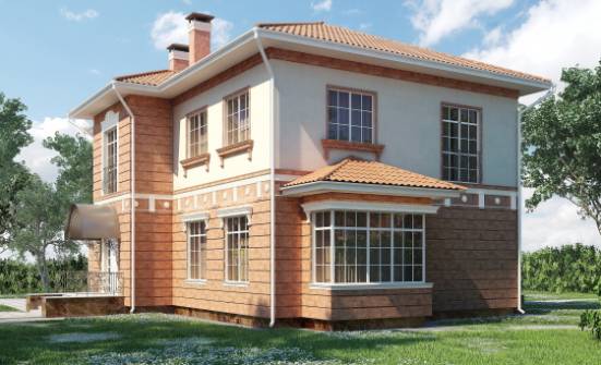 285-001-Л Проект двухэтажного дома, гараж, большой загородный дом из кирпича Ивангород | Проекты домов от House Expert