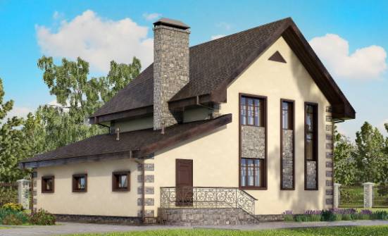 160-004-П Проект двухэтажного дома и гаражом, современный домик из теплоблока Тихвин | Проекты домов от House Expert