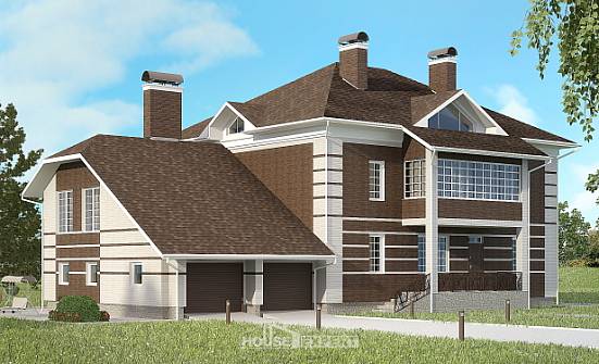 505-002-Л Проект трехэтажного дома, гараж, уютный загородный дом из кирпича Подпорожье | Проекты домов от House Expert
