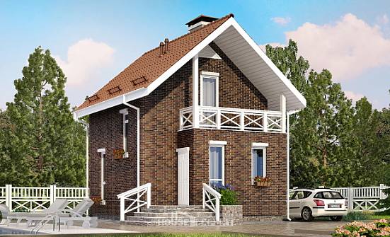 045-001-Л Проект двухэтажного дома с мансардой, маленький домик из теплоблока Сертолово | Проекты домов от House Expert