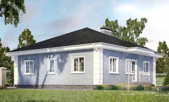 100-001-П Проект одноэтажного дома, современный дом из твинблока Гатчина | Проекты домов от House Expert
