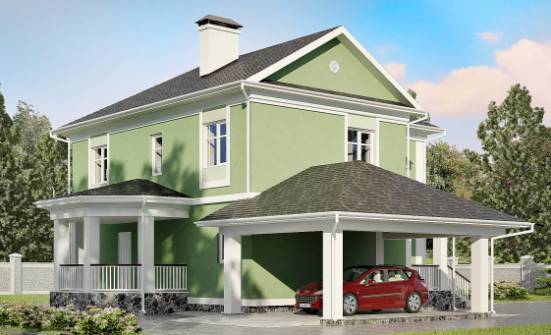 170-001-Л Проект двухэтажного дома, гараж, простой загородный дом из блока Выборг | Проекты домов от House Expert