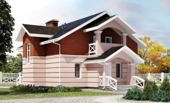 155-009-Л Проект двухэтажного дома мансардой, доступный загородный дом из газобетона Сланцы | Проекты домов от House Expert