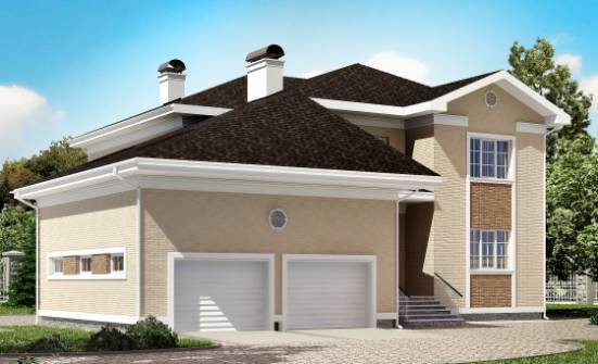335-001-Л Проект двухэтажного дома, гараж, большой загородный дом из кирпича Сланцы | Проекты домов от House Expert