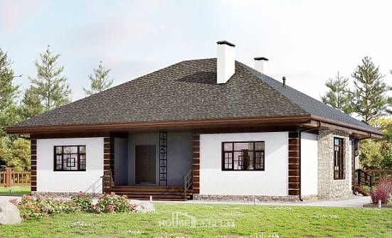 135-003-П Проект одноэтажного дома, уютный домик из поризованных блоков Подпорожье | Проекты домов от House Expert