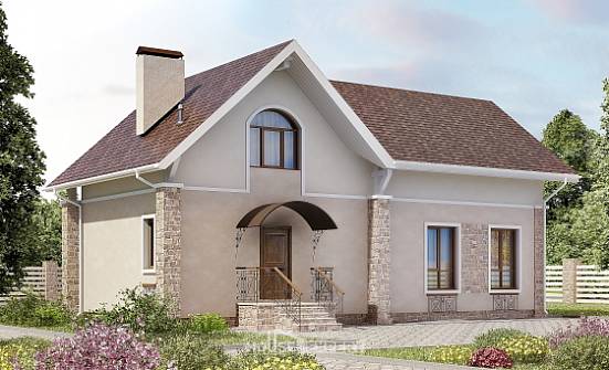 150-012-Л Проект двухэтажного дома мансардный этаж, доступный домик из арболита Всеволожск | Проекты домов от House Expert