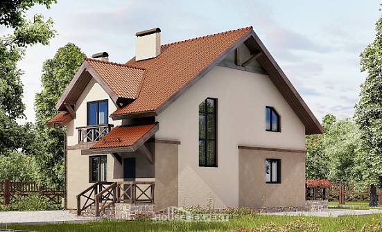 120-003-Л Проект двухэтажного дома с мансардой, классический дом из газобетона Светогорск | Проекты домов от House Expert