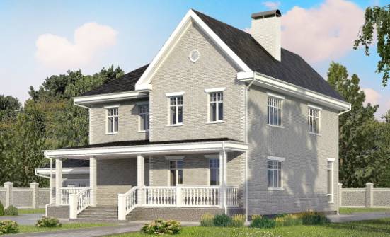 190-001-Л Проект двухэтажного дома, гараж, простой дом из кирпича Шлиссельбург | Проекты домов от House Expert