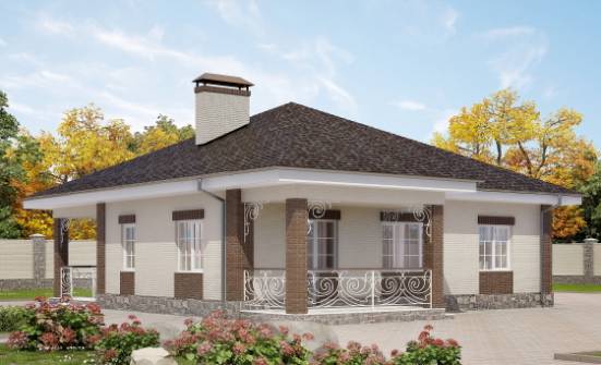 100-004-Л Проект одноэтажного дома, доступный загородный дом из бризолита Шлиссельбург | Проекты домов от House Expert