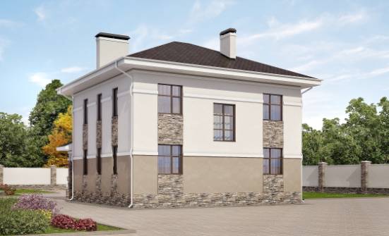 150-014-П Проект двухэтажного дома, недорогой загородный дом из газобетона Ивангород | Проекты домов от House Expert