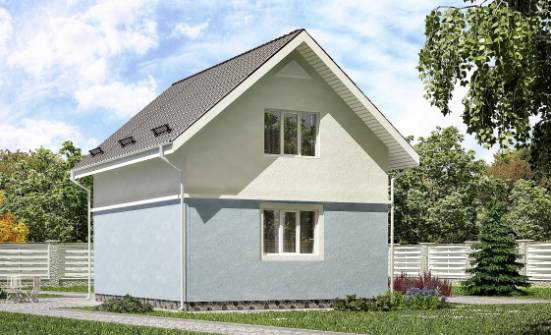 095-002-П Проект двухэтажного дома мансардой, простой домик из бризолита Волхов | Проекты домов от House Expert