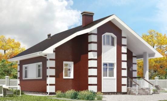 115-001-П Проект двухэтажного дома с мансардой, красивый коттедж из пеноблока Бокситогорск | Проекты домов от House Expert