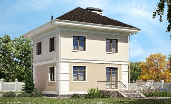 090-003-Л Проект двухэтажного дома, скромный загородный дом из блока Волхов | Проекты домов от House Expert