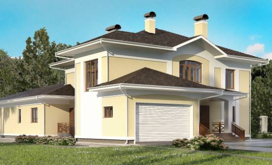 375-002-Л Проект двухэтажного дома и гаражом, просторный домик из кирпича Луга | Проекты домов от House Expert