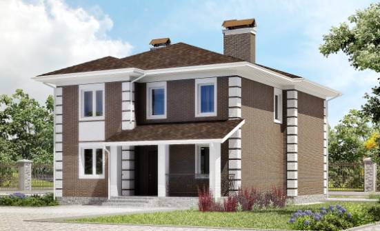 185-002-П Проект двухэтажного дома, скромный коттедж из газобетона Сосновый Бор | Проекты домов от House Expert