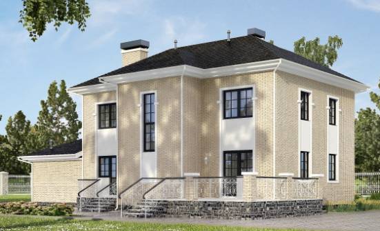 180-006-П Проект двухэтажного дома, гараж, классический домик из кирпича Подпорожье | Проекты домов от House Expert