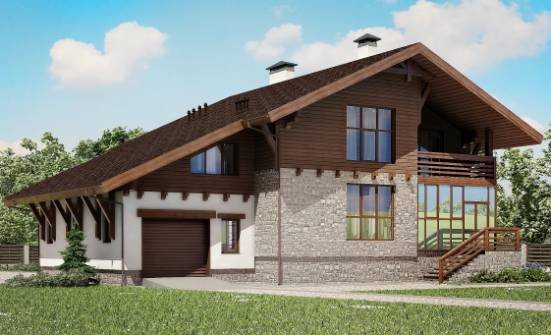 420-001-П Проект трехэтажного дома мансардный этаж, гараж, уютный коттедж из кирпича Ивангород | Проекты домов от House Expert