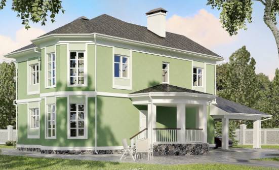 170-001-Л Проект двухэтажного дома, гараж, простой загородный дом из блока Выборг | Проекты домов от House Expert