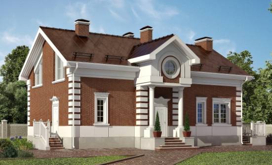 160-009-П Проект двухэтажного дома с мансардой, скромный дом из бризолита Волосово | Проекты домов от House Expert