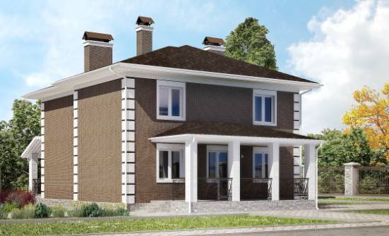 185-002-П Проект двухэтажного дома, скромный коттедж из газобетона Сосновый Бор | Проекты домов от House Expert