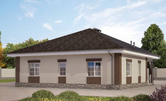 100-004-Л Проект одноэтажного дома, доступный загородный дом из бризолита Шлиссельбург | Проекты домов от House Expert