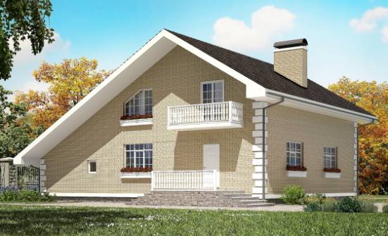 190-005-П Проект двухэтажного дома мансардный этаж и гаражом, современный загородный дом из твинблока Гатчина | Проекты домов от House Expert