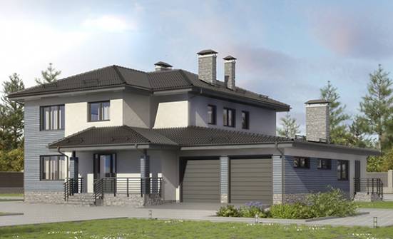 340-005-П Проект двухэтажного дома, гараж, уютный домик из газобетона Шлиссельбург | Проекты домов от House Expert
