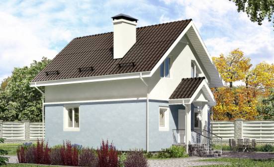 095-002-П Проект двухэтажного дома мансардой, простой домик из бризолита Волхов | Проекты домов от House Expert