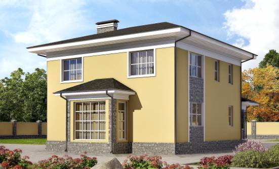 155-011-Л Проект двухэтажного дома, компактный домик из теплоблока Волхов | Проекты домов от House Expert