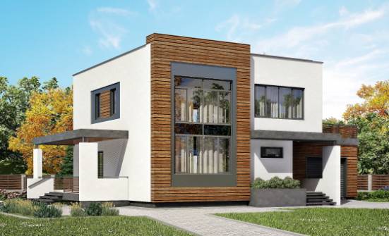 220-003-П Проект двухэтажного дома, гараж, средний дом из теплоблока Кингисепп | Проекты домов от House Expert