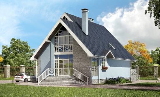 170-003-П Проект двухэтажного дома с мансардным этажом, уютный загородный дом из твинблока Шлиссельбург | Проекты домов от House Expert