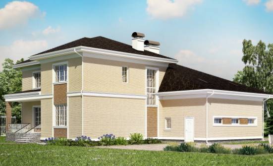 335-001-Л Проект двухэтажного дома, гараж, большой загородный дом из кирпича Сланцы | Проекты домов от House Expert
