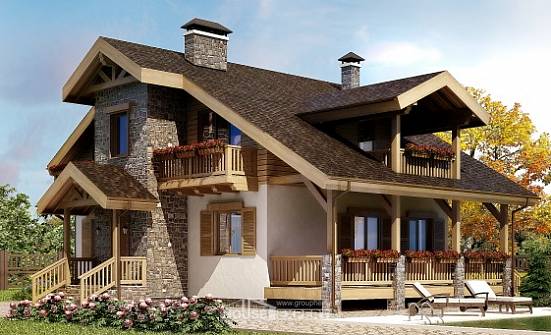 150-004-П Проект двухэтажного дома с мансардой, современный загородный дом из керамзитобетонных блоков Бокситогорск | Проекты домов от House Expert