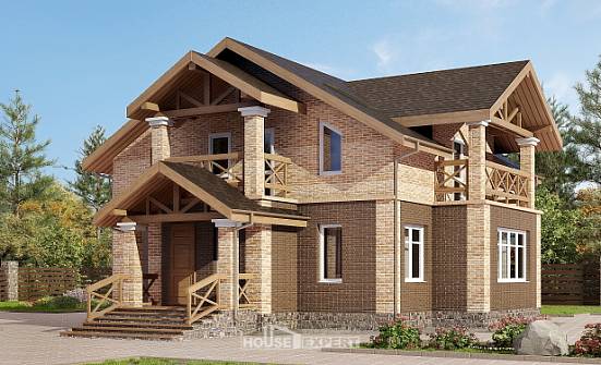 160-014-П Проект двухэтажного дома, небольшой коттедж из бризолита Сертолово | Проекты домов от House Expert
