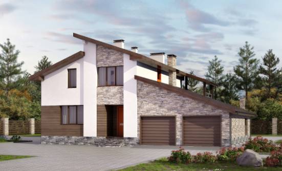 240-004-П Проект двухэтажного дома мансардой и гаражом, просторный домик из теплоблока Гатчина | Проекты домов от House Expert